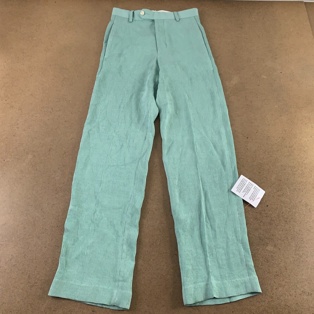 ASOS DESIGN Men's Size 26 X 30 Mint Green Plisse Textured Wide Leg Suit Pant NWT